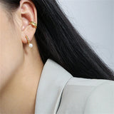 925 Silver 8mm Pearl Drop Earrings Wedding Rock Punk Winter
