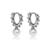 925 Silver 8mm Pearl Drop Earrings Wedding Rock Punk Winter