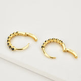 925 Silver 9.5mm Zircon CZ Clips Hoop Earring Wedding Jewelry