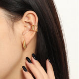 925 Silver ANTIQUE HOOPS Twist Large Women Piercing Earring Jewelry Clips