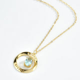 925 Silver Amar Aquamarine Green Oval Drop Pendant Necklace