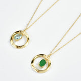 925 Silver Amar Aquamarine Green Oval Drop Pendant Necklace