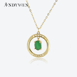 925 Silver Amar Aquamarine Green Oval Drop Pendant Necklace