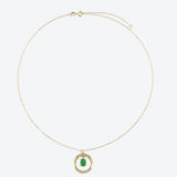 925 Silver Amar Aquamarine Green Oval Drop Pendant Necklace