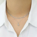925 Sterling Silver Horse Pendant Necklace Choker
