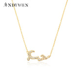925 Sterling Silver Arabic Love Pendant Necklace Zircon CZ Charm