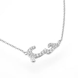 925 Sterling Silver Arabic Love Pendant Necklace Zircon CZ Charm