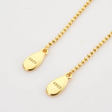 925 Silver Beads Chain Oval Piercing Earrings Women Fine Jewelry
