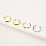 925 Silver Beads Earcuff Cuffs Earring Piercing Non Piercing Clips Wedding