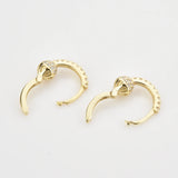 925 Silver Zircon Hoops Piercing Earrings