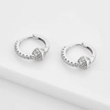 925 Silver Zircon Hoops Piercing Earrings
