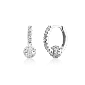 925 Silver Zircon Hoops Piercing Earrings