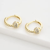 925 Silver Zircon Hoops Piercing Earrings