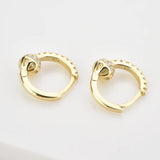 925 Silver Zircon Hoops Piercing Earrings