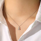 925 Silver Bear Pendant Necklace Long Chain Rock Punk Wedding