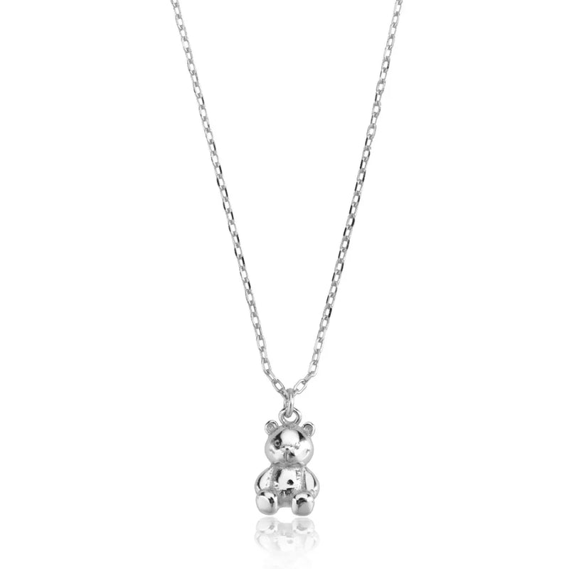 925 Silver Bear Pendant Necklace Long Chain Rock Punk Wedding