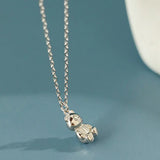 925 Silver Bear Pendant Necklace Long Chain Rock Punk Wedding