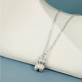 925 Silver Bear Pendant Necklace Long Chain Rock Punk Wedding