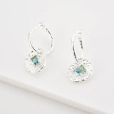 925 Silver Drop Earrings Zircon Coins Piercing Clips Women Wedding Jewelry Gift