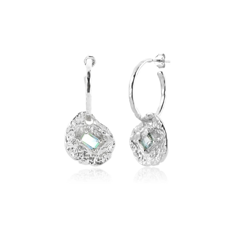 925 Silver Drop Earrings Zircon Coins Piercing Clips Women Wedding Jewelry Gift