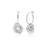925 Silver Drop Earrings Zircon Coins Piercing Clips Women Wedding Jewelry Gift