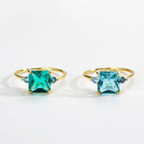 925 Silver Green CZ Zircon Ring Women Wedding Fine Jewelry