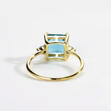 925 Silver Green CZ Zircon Ring Women Wedding Fine Jewelry