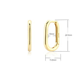 925 Silver Oval Hoops Earring Circle Wedding Punk
