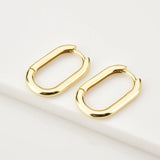 925 Silver Oval Hoops Earring Circle Wedding Punk