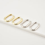 925 Silver Oval Hoops Earring Circle Wedding Punk