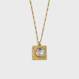 925 Silver Moonstone Pendant Long Chain Necklace Women Wedding Party
