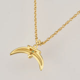 925 Silver Enamel Moon Pendant Necklace for Women