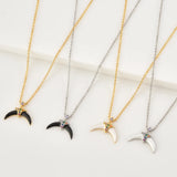 925 Silver Moon Enamel Pendant Necklace Women Accessories
