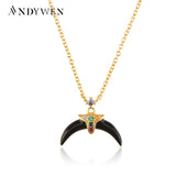 925 Silver Moon Enamel Pendant Necklace Women Accessories