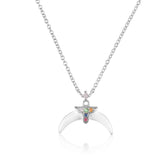 925 Silver Moon Enamel Pendant Necklace Women Accessories