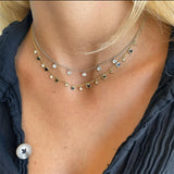 925 Silver Bohemia Enamel Charm Choker Necklace Women Classic Jewelry