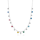 925 Silver Bohemia Enamel Charm Choker Necklace Women Classic Jewelry