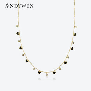 925 Silver Bohemia Enamel Charm Choker Necklace Women Classic Jewelry