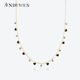 925 Silver Bohemia Enamel Charm Choker Necklace Women Classic Jewelry