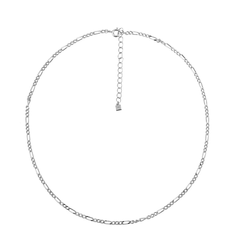 925 Silver Chain Choker Circle Locker Necklace Rock Punk Women Jewelry