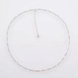 925 Silver Chain Choker Circle Locker Necklace Rock Punk Women Jewelry