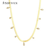 925 Silver Chain Necklace Choker Zircon Crystal Punk Gift