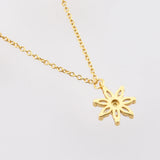 925 Silver Chrysanthemum Flower Charm Pendant Necklace Crystal Jewelry