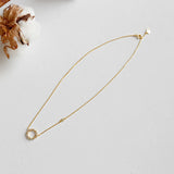 925 Silver Circle Pendant Zircon Pave Necklace Wedding Gift