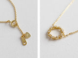 925 Silver Circle Pendant Zircon Pave Necklace Wedding Gift