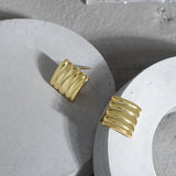 925 Silver Circle Stud Earring Heavy Pendiente Clip Wedding Jewelry