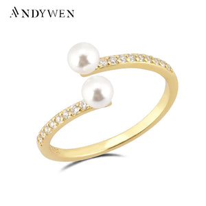925 Silver Pearl Resizable Ring Adjustable Women Jewelry
