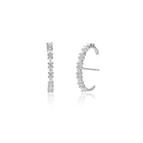 925 Silver Clear CZ Circle Stud Earring Fine Jewelry Valentines Gift