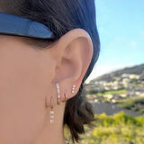 925 Silver Clear CZ Circle Stud Earring Fine Jewelry Valentines Gift