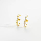 925 Silver Clear CZ Circle Stud Earring Fine Jewelry Valentines Gift